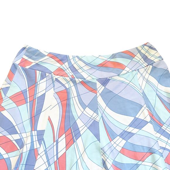 J. McLaughlin Catalina Cloth Tennis Swing Circle Skirt Geometric Design Small S - Picture 2 of 11